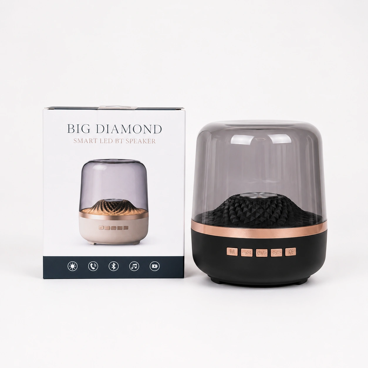 اسپیکر بلوتوثی چراغ دار مدل BIG DIAMOND همراه با LED